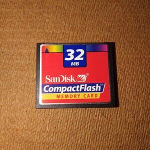SanDisk 32MB CompactFlash Memory Card With User Guide & ImageMate Brochure